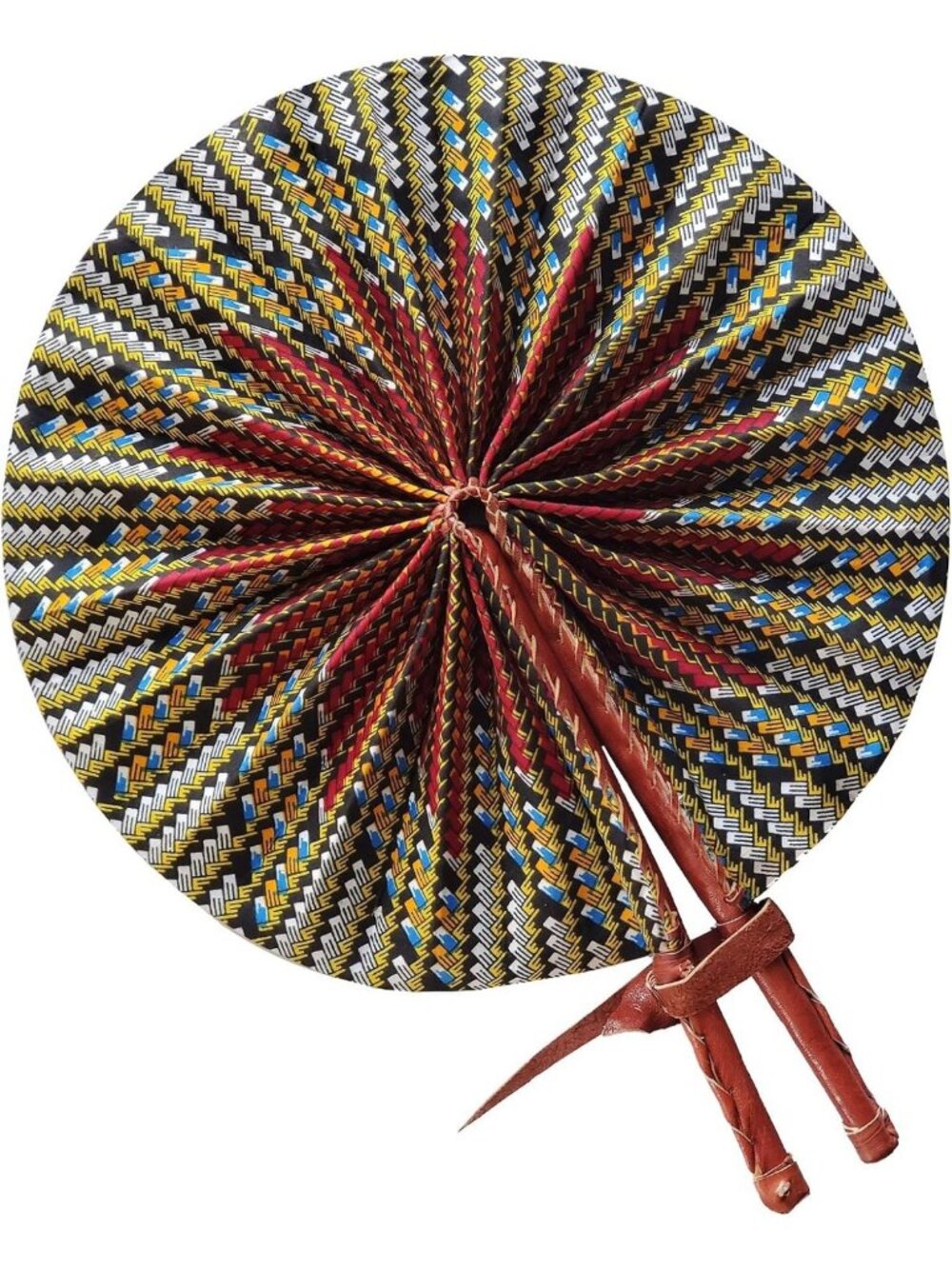 Vibrant Kente African Print Foldable Hand Fan - Stylish, Portable & Unique Decor